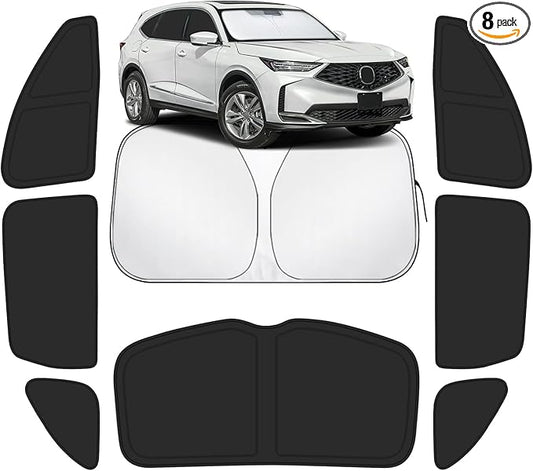 Car Window Shades Intended for Acura MDX 2021-2026, Privacy Window Covers 8PCS for Side, Rear & Windshield, Car Shield Sunshade for Privacy Protection, Heat Blocking, Camping and Parking