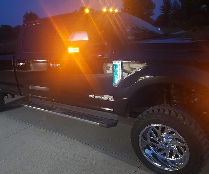 iJDMTOY Ice Blue LED Background Illumination Kit Compatible with 2017-2021 Ford F250 F350 F450 Super Duty Side Fender Chrome Emblem