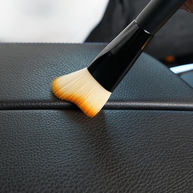 URBAN CAR BE:Trend Car Detailing Brush Set - 4 Pack Auto Interior Cleaning Kit with Soft Bristle & Precision Brushes for Dashboard, Leather Seats, Air Vents & Screen Cleaning - Non-Slip Handle