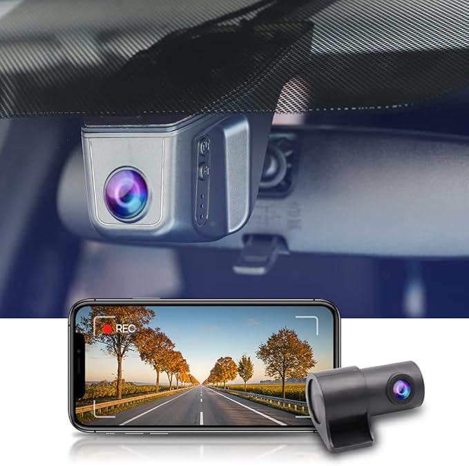 Fitcamx 2K Dual Dash Cam Suitable for Honda Vehicle Models 2011-2024 (Rectangle Dome Light), OEM Style, Front 1440P+Rear 1080P Video, Loop Recording, Built-in WiFi,G-Sensor, Easy to Set, 64GB Card