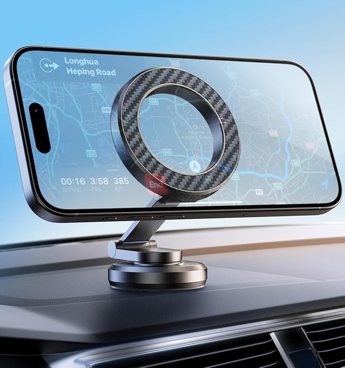 JUHOO Upgrade Phone Holder for car Magnetic rotatable and Retractable car Phone Holder Mount Dashboard Mount Fit for iPhone 15 14 13 12 Pro Max Plus Mini & All Smartphone