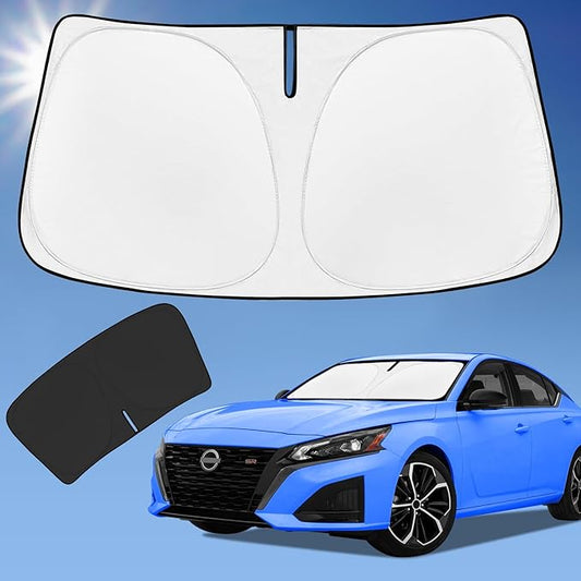 Sun Shade Sunshade for Nissan Altima Windshield Cover, 4-Layer Front Window Shade Custom fit Altima 2019-2025 2026 Sun Visor 240T Retractable Shade Blocks UV Rays Cooler Car Accessories