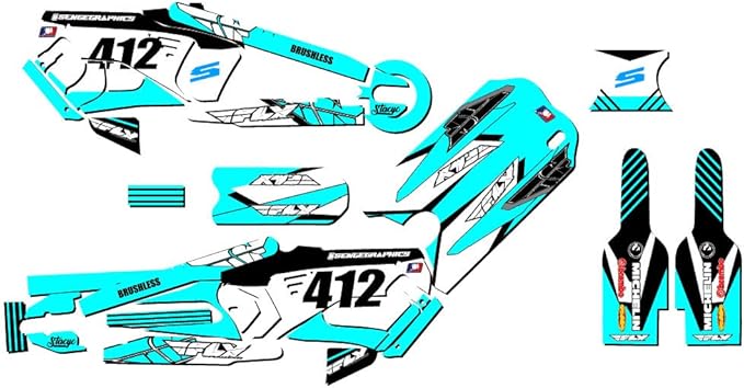 16eDRIVE Fly Racing Teal Senge Graphics Kit Compatible with Stacyc