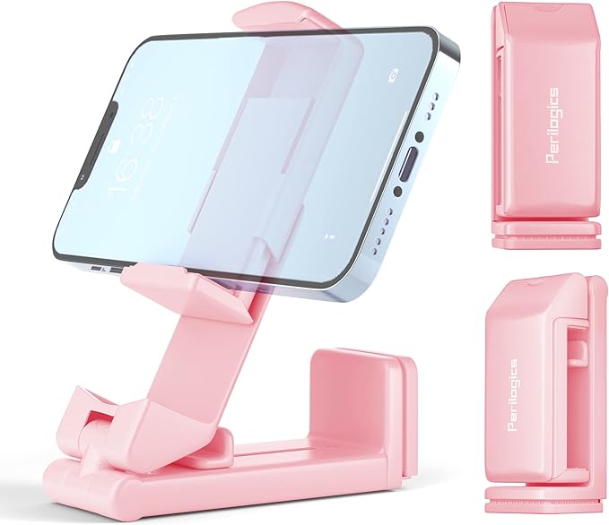 Perilogics Airplane Phone Holder Mount Universal in Flight Hands Free Viewing with Multi-Directional Dual 360 Degree Rotation (Pink)