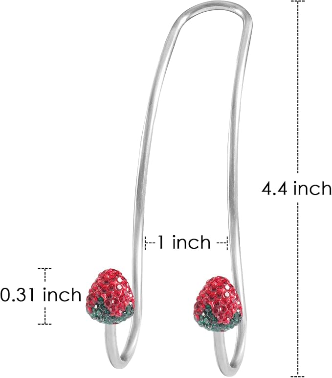 【2024 Upgraded】 Car Headrest Hooks Decorations, 2 Pcs Bling Strawberry Shape Purse Hook Hangers, Auto Hooks Car Hangers and Durable Backseat Holder, Storage Universal for SUV Truck Vehicle (Red)
