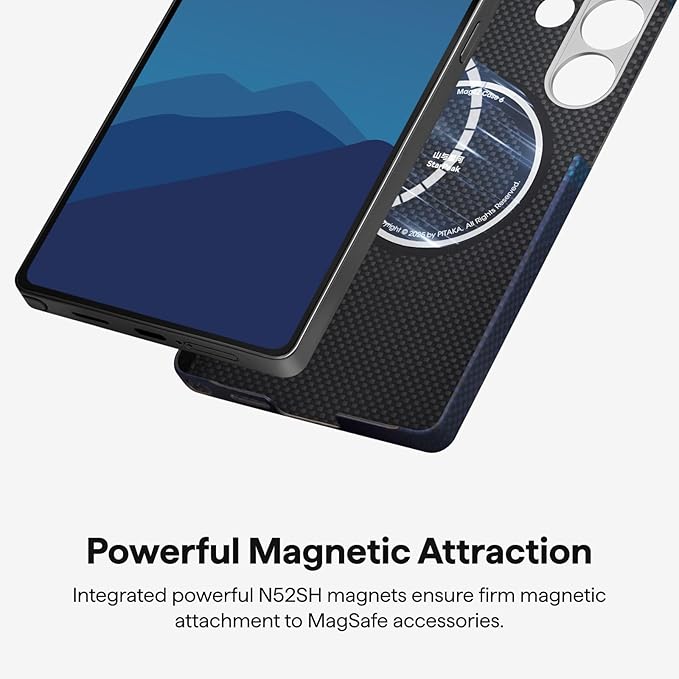 pitaka for S25 Ultra Case 6.9 Inch, Compatible with MagSafe, Slim & Light Samsung Galaxy S25 Ultra Case, 1500D Aramid Fiber Made [Tactile Woven Case - Over the Horizon]