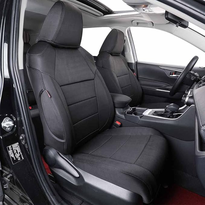 EKR Rav4 Seat Covers Custom Fit for Toyota Rav4 (Hybrid) Woodland/Limited 2026,Car Seat Cover Full Set for SUV,Neoprene(Black)