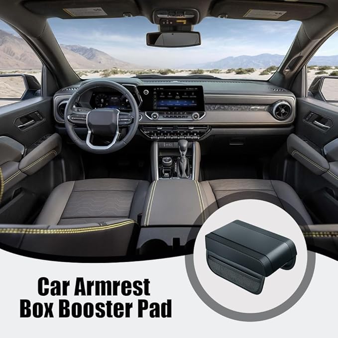 Universal Car Armrest Booster Cushion, 2024 New Memory Cotton Car Armrest Box Pad Auto Center Console Pad, Upgrade Waterproof Car Center Console Cover Pad Elbow Rest Box Covers (Brown)