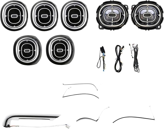 Interior Ambient Light Package 64 colors Replacement for new Benz GLC Class X254 W254 2023-2025year (7pcs air vent+5pcs dashboard strips)