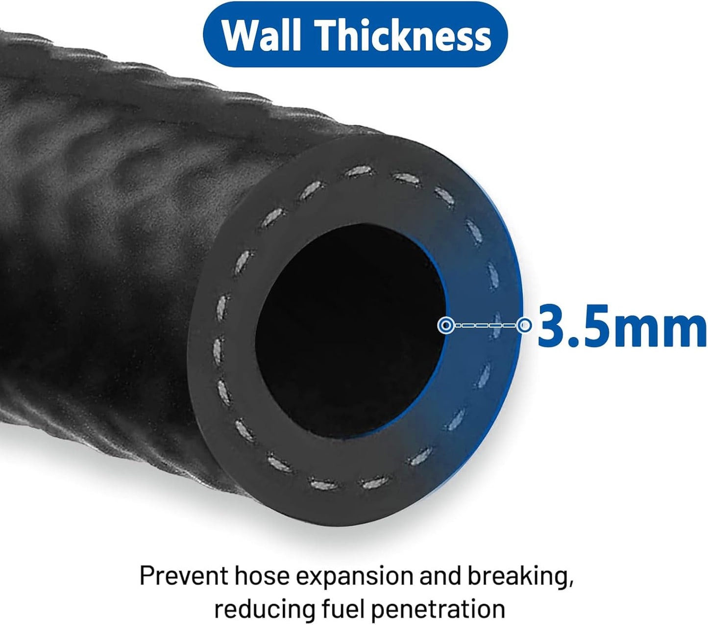 LokoCar Rubber Fuel Hose Line Push Lock 1/2" ID SAE 30R7 NBR 10ft 300PSI Black