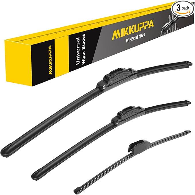 MIKKUPPA 28"+14"+13" Windshield Wipers Blades Replacement for 2011-2016 Hyundai Elantra, 2013-2017 Elantra GT, U/J HOOK Front & Rear All Season Wiper Blades Set(Pack of 3)