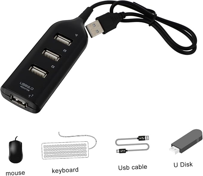 Angoily 1Pc USB Hub Port USB Splitter Portable USB Expander for Laptop High Speed Data Transfer Compatible with Keyboard Mouse Tv USB Hub for Extra Ports