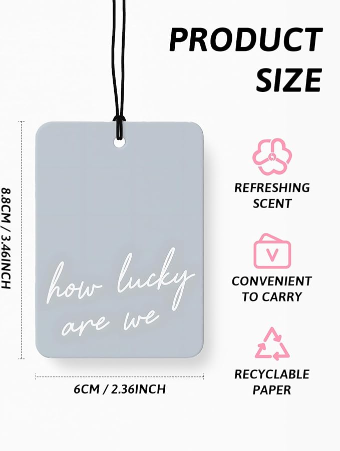 Boho Gray Western Car Air Freshener 4 Pcs, Preppy Cowgirl Cow Skull Cactus Ace Card Hanging Air Freshener for Cars Closet Drawer Books, Cute Western Car Accessories Mirror Decor for Women