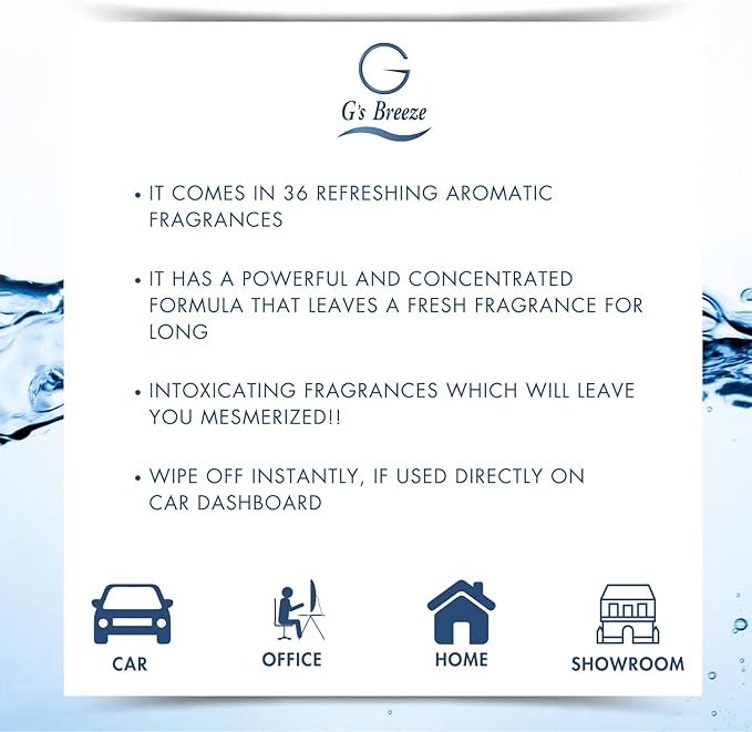G's Breeze New Car Air Freshener – Crisp & Fresh Scent Inspired by Luxury Vehicles – Long-Lasting Freshness for Car, Home & Office – Enjoy a Refreshing Clean Aroma & Elegant Atmosphere Anywhere