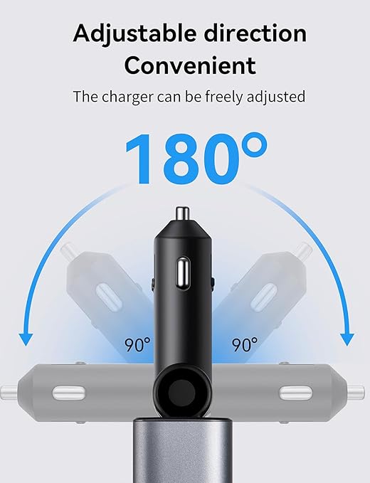2Pack 4 in 1 Retractable Car Charger, 69W USB C Car Accessories Adapter for iPhone 17 USB C Charger Fast Charging,Truck Accessories,Travel Essentials Gifts for Women Men, for iPhone 16 15 14, Galaxy