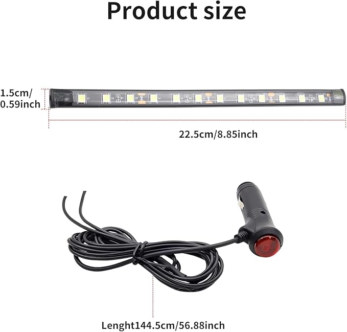 LED Interior Lights DC 12V Seat Ambient Light Cigarette Lighter, Car Uncer Dash LED Light Strip DRL Daylight Strip Car Atmosphere Lights-2 splitters in1 Pink