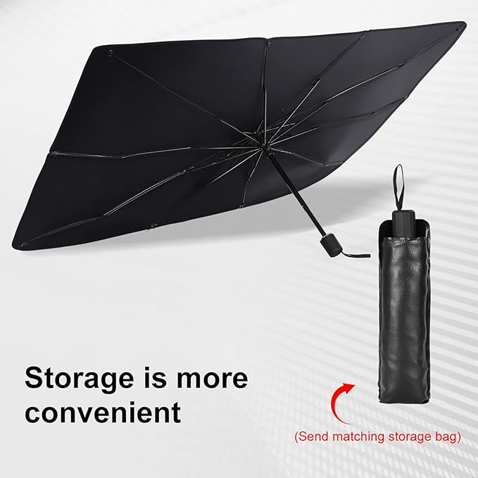 Foldable Car Windshield Umbrellas, Sun Shade Umbrella for Front Windows, Suitable for Windshields of Various Car Models (Large)