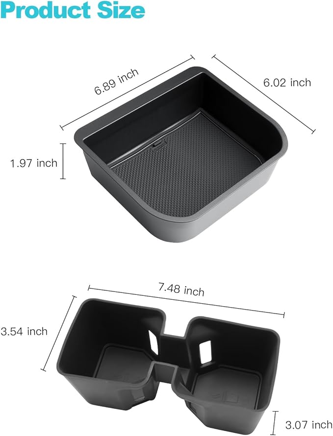 CDEFG 2Pcs Center Console Cool Box Organizer for 2024 2025 2026 Lexus GX 550 Armrest Storage Box Tray, for 2024-2026 Lexus GX 550 Accessories (Only Fit Cool Box)