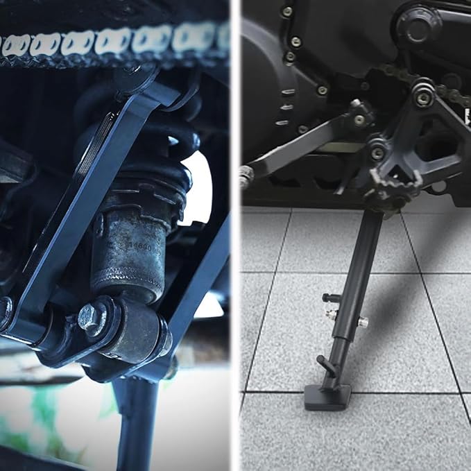 0-3'' Motorcycle Adjustable Kickstand + Lowering Link Kits Fit for Royal Enfield 411 Himalayan 2020-2023, Side Stand + Suspension Links Lower Link