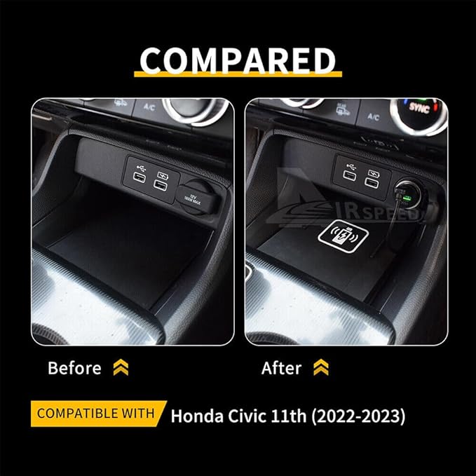 2022-2026 Honda Civic Wireless Charger, 15W Qi Charging Station Pad for Civic Accessory