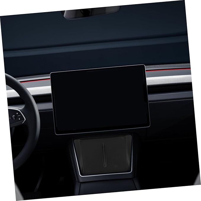 Wireless Charging Silicone Mat for Y Center Console Non-Slip Phone Holder Pad Silicone Material Easy Installation Black Car Interior Accessory