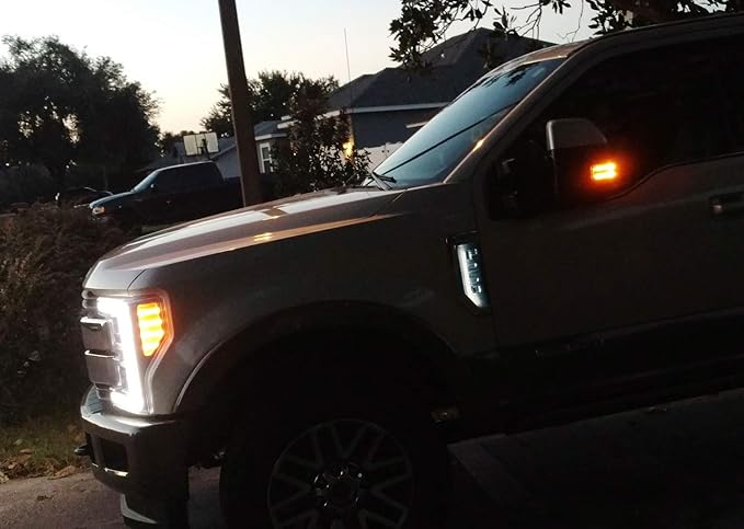 iJDMTOY Xenon White LED Background Illumination Kit Compatible with 2017-2021 Ford F250 F350 F450 Super Duty Side Fender Chrome Emblem