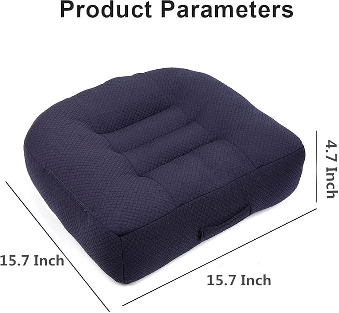 Srutirbo Car Booster Seat Cushion Heightening Height Boost Mat, Breathable Mesh Portable Car Seat Pad Angle Lift Seat for Car, Office,Home (Pure Navy)