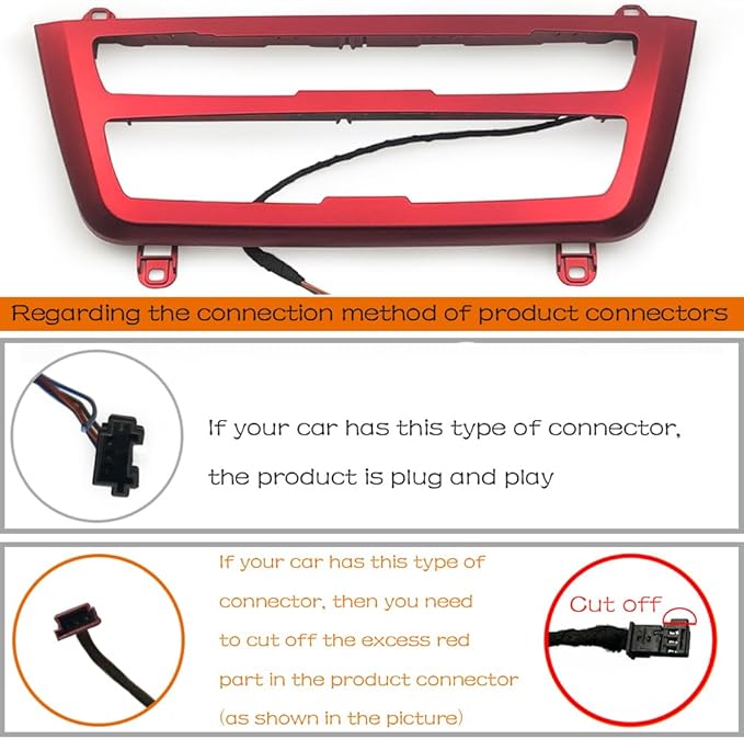Car Inner Air Condition A/C Panel LED Lighting Ambient Light Trim Accessories For BMW 3 4 Series 3GT F30 F36 M3 M4 Center Control Two-color Atmosphere Lamp Panel Replacement Cover (Sport Red)