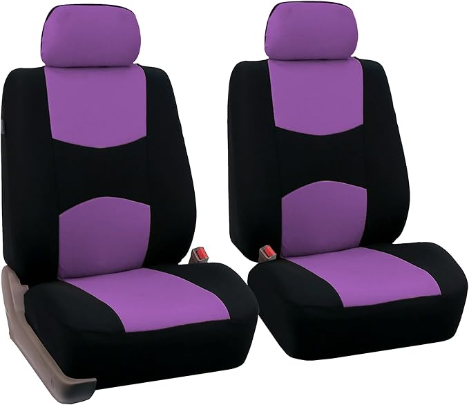 FH Group Flat Cloth Car Seat Covers Purple/Black
