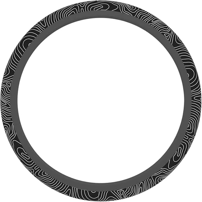 Car Steering Wheel Cover for Women Men, Non-Slip Topography Topographic Map Steering Wheel Protector, Universal 14"-15" Fit for Cars, SUVs, Trucks (Topography)