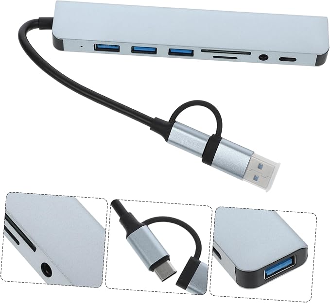 TEHAUX USB Hub Expander Type Connector for Laptops Fast Data Transfer for Printers Hard Drives and More No Driver Needed Portable Design