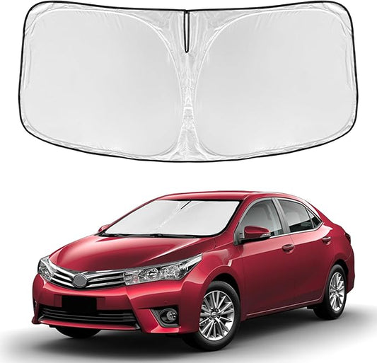 for Toyota Corolla 2009-2013 Windshield Sun Shade - 4 Layers Car Sunshades for Front Windows Shade Cover Custom Fit Corolla Sun Visor 250T Retractable Shade Blocks UV Rays Car Accessories