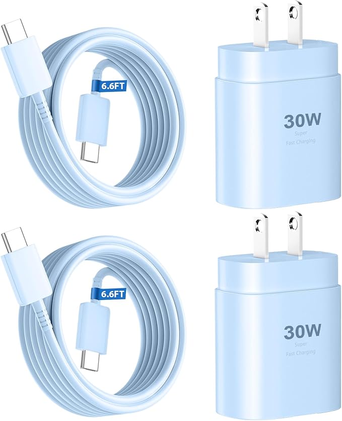 Phone 17 16 15 Charger Fast Charging,30W USB C Phones 17 16 15 Pro Max Charger Block &6.6FT Long Type C Cable Cord for i.Phone 17/17 Air/17Pro/17 Pro Max/16/16 Plus/16 Pro/16Pro Max/15/15 Pro Max,Blue