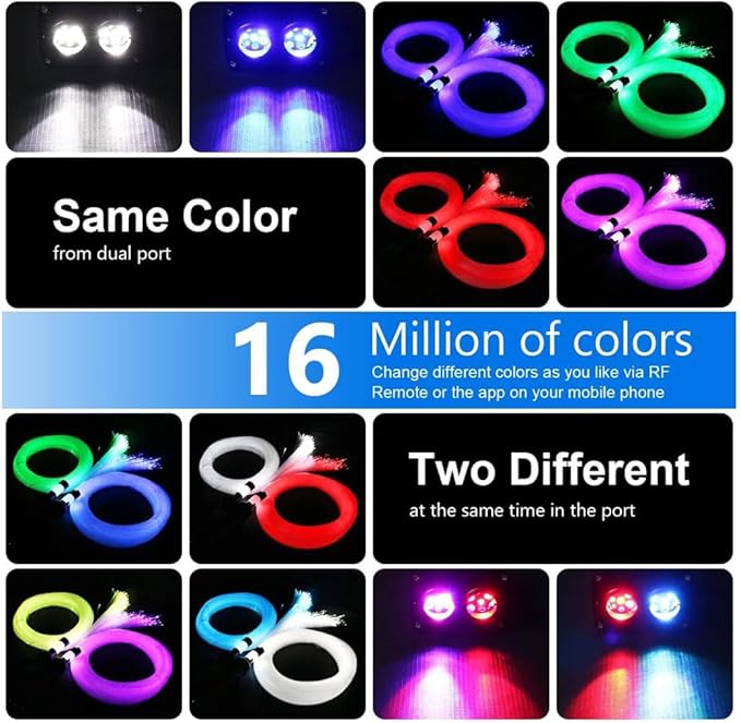 32W Twinkle Starlight Headliner Light,1100pcs 13.1ft Star Lights for Car Dual Color LED Fiber Optic Light RGBW Changing Color Stars APP/Remote Control Music Sync Car Interior Decro/Home/Party