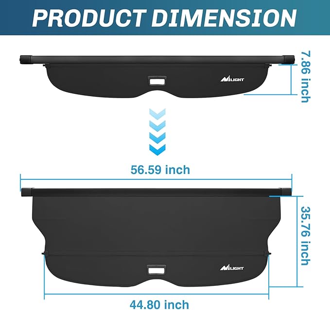 Nilight Trunk Cargo Cover for Jeep Grand Cherokee Accessories 2011-2021, Retractable Security Shade Rear Cargo Cover, with Trunk Storage Net, 1-Pack