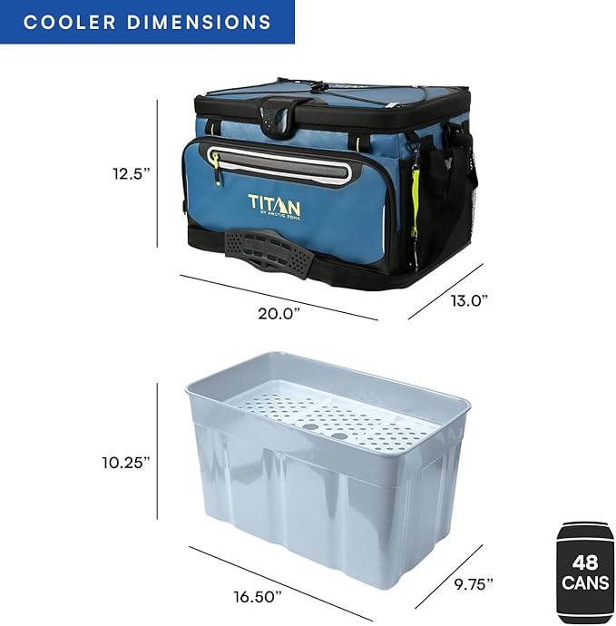 Titan by Arctic Zone Deep Freeze Cooler - Zipperless Hardbody Cooler - Deep Freeze Insulation, HardBody Liner, and SmartShelf