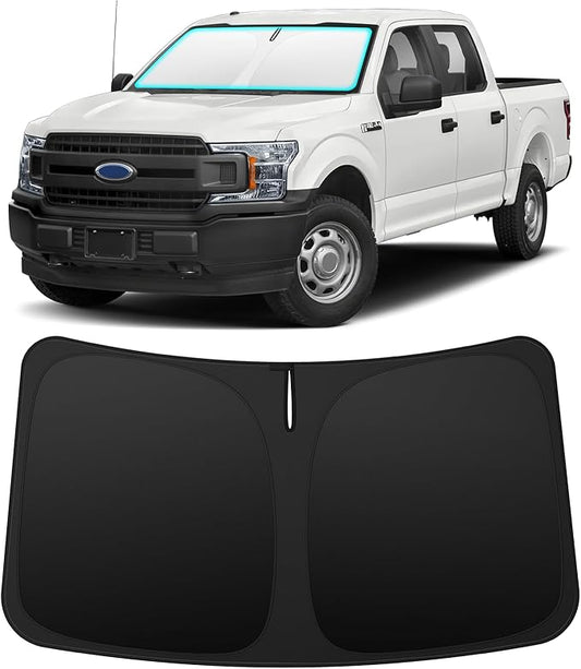 INSAUTO Custom Fit Windshield Sun Shade Accessories for Ford F150 2015-2020, Foldable Front Window Sunshade, UV & Heat Reflector, Keeps Interior Cool, Includes Storage Bag