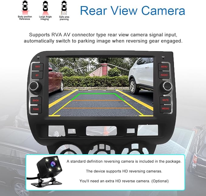 for Honda Fit Jazz Radio 2004-2007 Android 13 Car Stereo, 8” IPS Touch Screen GPS Navigation for Car Head Unit Built-in DSP Wireless/Wired Carplay Android Auto with Free Rear Camera (2GB RAM+32GB ROM)