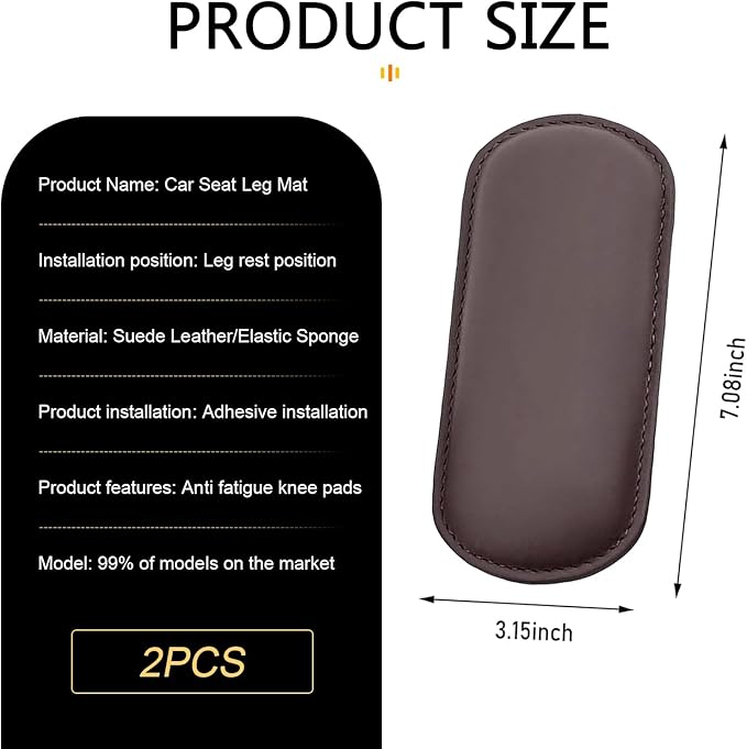 WZP 2PCS Car Door Armrest Pads, Soft Leather+Memory Foam Car Knee Pads, Arm Rest Elbow Cushion with One-Piece Molding, Universal Car Interior Accessories for Arm Support Protect (Brown)
