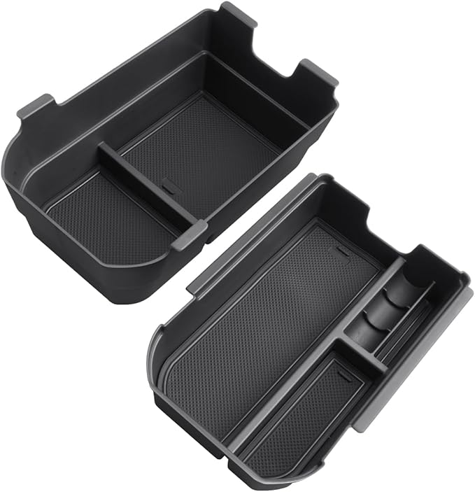 CDEFG 2PCS for 2024 2025 Land Cruiser Center Console Organizer Compatible with 2024 2025 Toyota Land Cruiser 250 Prado J250 LC250 Accessories Middle Console Dual Layer Storage Box(Not Fit Cool Box)