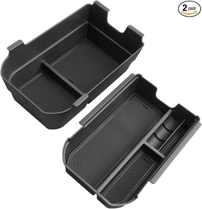CDEFG 2PCS for 2024 2025 Land Cruiser Center Console Organizer Compatible with 2024 2025 Toyota Land Cruiser 250 Prado J250 LC250 Accessories Middle Console Dual Layer Storage Box(Not Fit Cool Box)