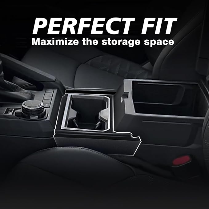 Muslogy Center Console Organizer Compatible with 2024 2025 2026 Toyota Tacoma 4th Gen Accessories Interior Storage Box Insert Tray Phone Pocket(Console Organizer+Hanging Storage +Hidden Box)