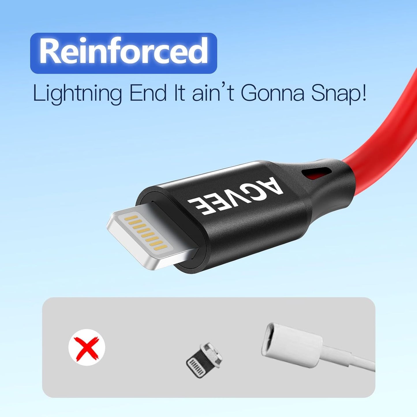 AGVEE 3ft Coiled Short USB-C to Lightning Charging Cable [MFI Certified] 30W PD Fast Charger Cord in Car for iPhone 14/13/12/11/XS/8/7/6/5 CarPlay, iPad, iPod, Red