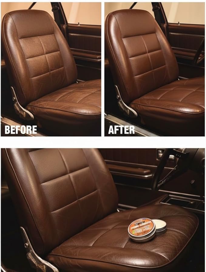 Leather UV Protector Deep Conditioner – Revive, Protect & Restore Leather – UV Shield & Water Repellent for Outdoor Use – Prevents Cracks Fading & Drying on Car Seats, Furniture, Boots, Bags & Tack