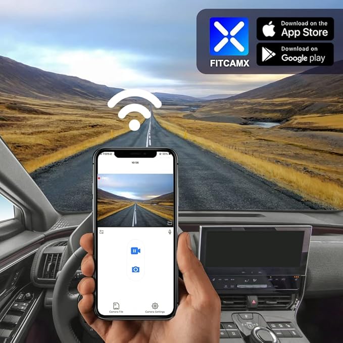 Fitcamx 4K Dash Cam Compatible with Toyota bZ4X 2023-2026 XLE Plus Limited Nightshade, OEM Factory Look, 2160P UHD Video, Built-in WiFi & APP, Loop Recording, G-Sensor, Easy to Install, 64GB Card