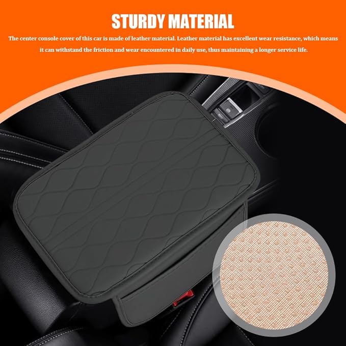 Leopard Cheetah Print African Animal Hunting Auto Center Console Armrest Pad, Car Center Console Cover, Auto Accessories Soft Comfort Armrest Cover Cushion Mat for Most Cars (Gray-K3)