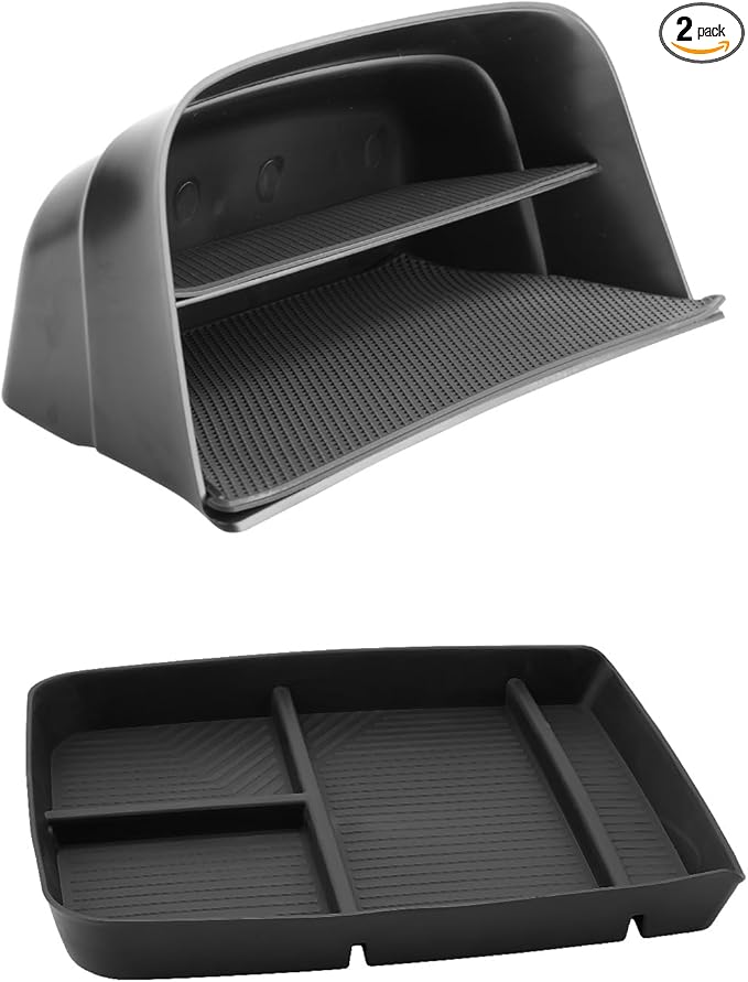 LUWU Center Console Organizer Compatible with 2026 Hyundai Palisade Calligraphy Accessories Palisade Armrest Console Organizer Under Screen Storage Tray & Lower Storage Tray 2PCS (ONLY for 7-Seat)