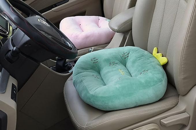 Cartoon Plush Car Booster Seat Cushion, Cute Funny Car Seat Cushion Heightening,Chair Cushion for Office Sofa Living Room (Cactus)