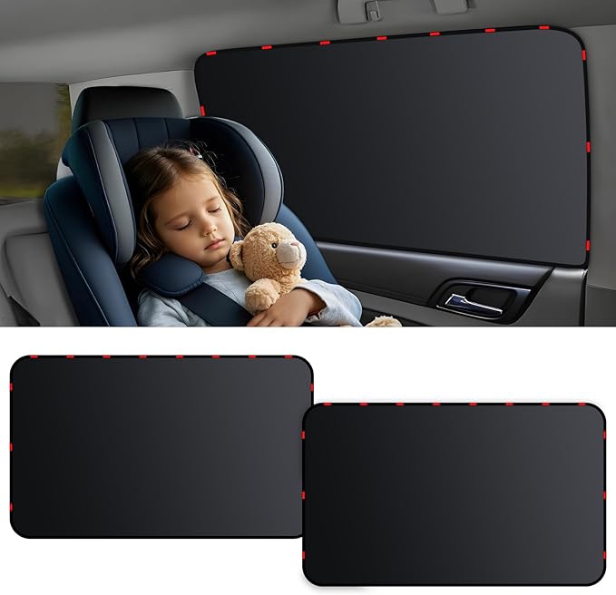 ZATOOTO Car Window Shade for Baby Car Privacy Shades Full Blackout Car Window Covers for Back Window Magnetic Side Window Shade Universal Cool Down Your Car Great for Traveling, Camping Privacy