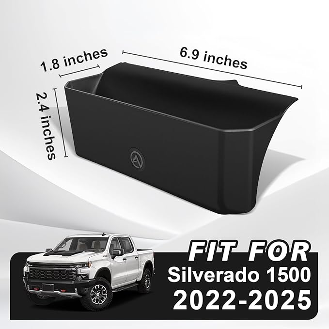 Muslogy Center Console Side Organizer Compatible with 2022-2025 2026 Chevy Silverado 1500 & GMC Sierra 1500 Accessories Middle Console Shifter Storage Box Left & Right Phone Pocket with Anti-Slip Mats